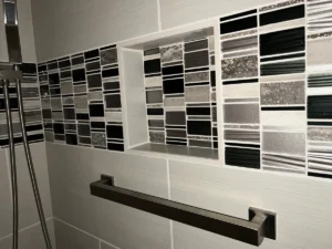 Close Up Modern Shower Tile Installation