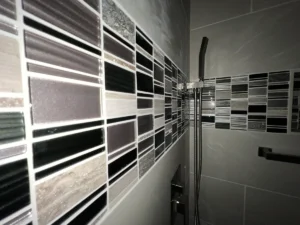 Close Up Modern Shower Tile Installation 2