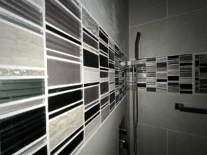 Close Up Modern Shower Tile Installation 3