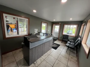 Floor Tiling Modern In Auto Shop