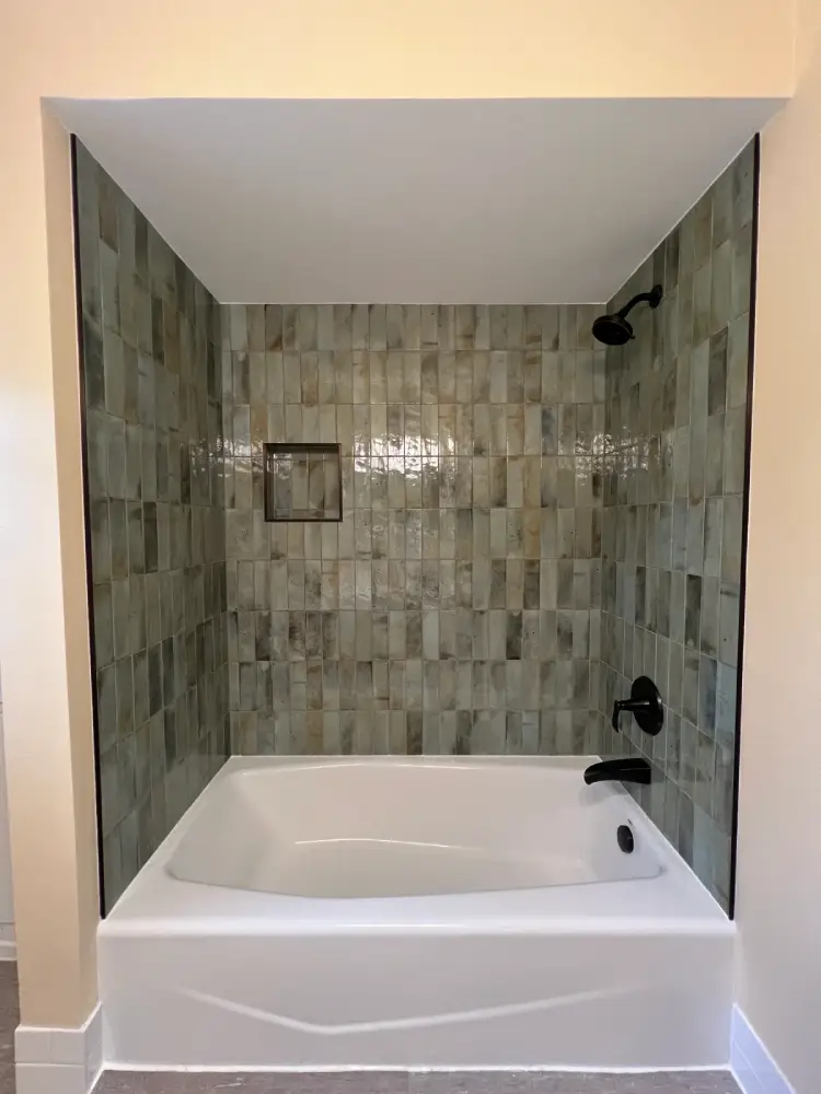 Beautiful custom shower tile after clean
